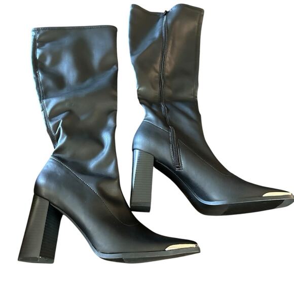 Bar III Haydin Square-Toe Dress Booties Tall Knee High Block Heel NEW Size 11 - Picture 5 of 8